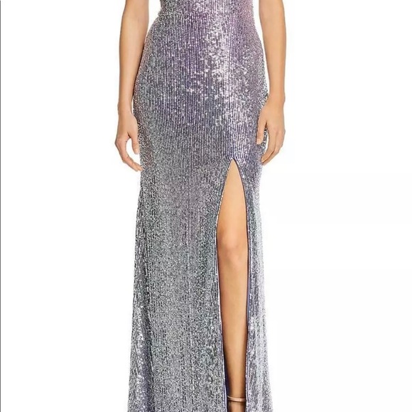 Aqua Womens Sequined Off-The-Shoulder Formal Evening Dress Gown - Picture 4 of 4